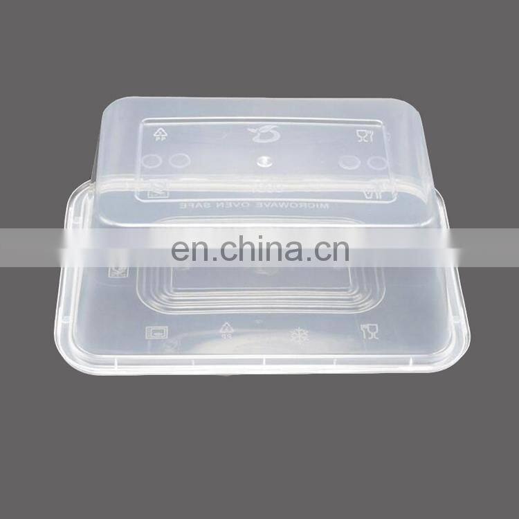 Cheap thick clear microwave oven safe 1000ml disposable PP pp storage box for food