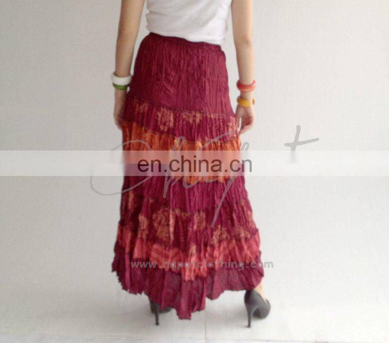 India Style Ladies Maxi Soft Cotton Hobo Hippie Gypsy woman Long Skirt