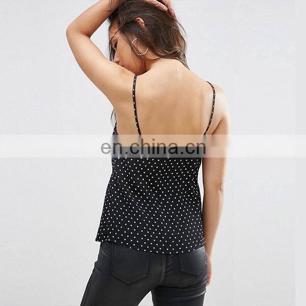 2016 Custom Pretty Cami Top in Spot Print Fashion Blouse for Women