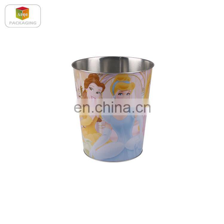 round metal garbage can