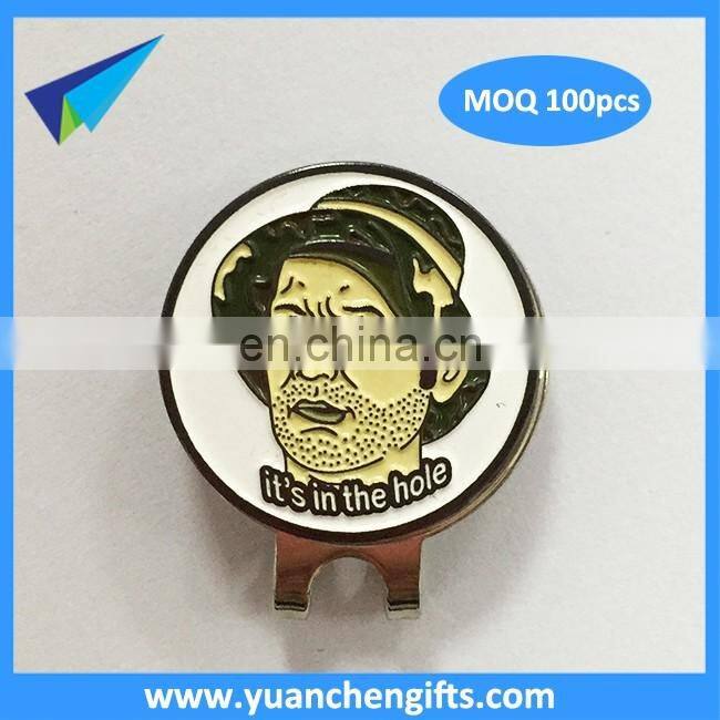 New engraved metal square paper clip with gold color