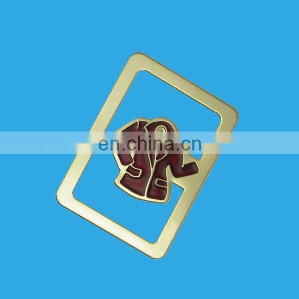 custom made apple shape etched debossed metal bookmark