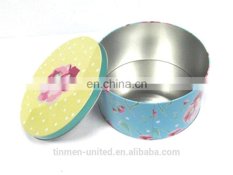 2016 Wholesale Custom Round Cake Tin Cake Packaging Tin Box