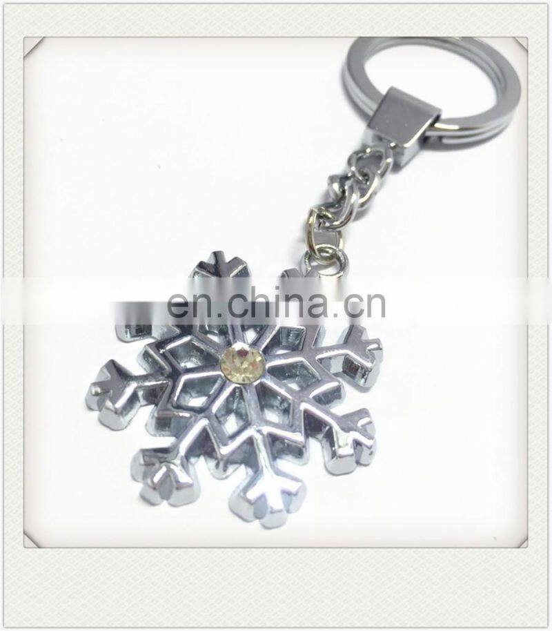 Fashion rhinestone metal custom shape keychain
