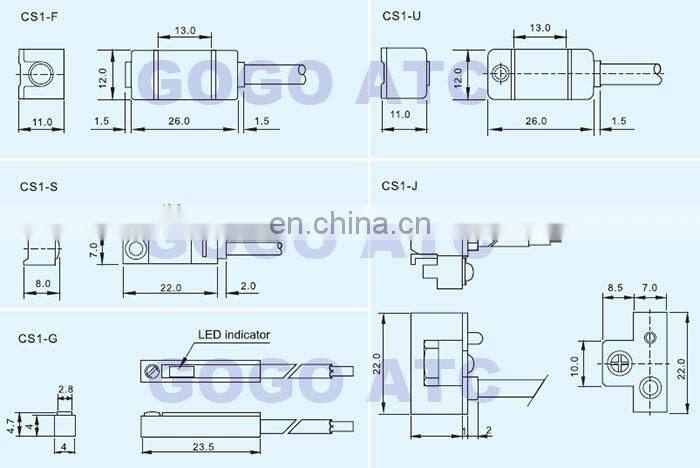 5-240V AC/DC 2 Wired Sensor for Air Cylinders SU / SC / MI / MA 1.5m CS1-F Pneumatic Cylinder Magnetic Sensor Switch