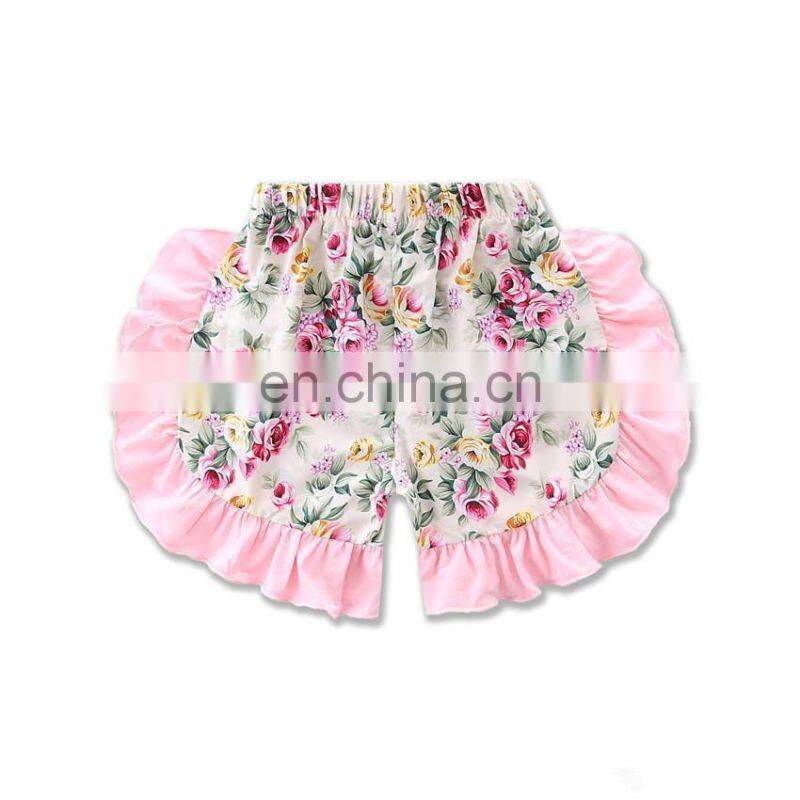 Baby Girl pink outfits Girls lace tops + floral short pants 2pcs Set Summer suit for 0-2years