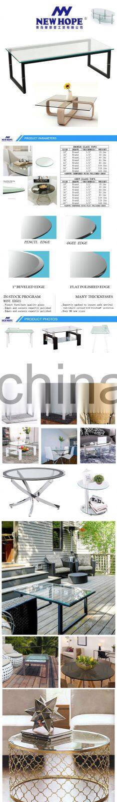 Decoration Banquet Round Tempered Glass Table Top With Free Sample