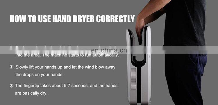 New larger Commercial ABS Plastic High Speed Air hand Dryer with HEPA Filter dryer hand with an efficiency of 99.9 percent