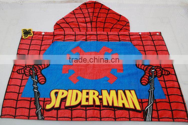2016 Custom Design Printing Baby Hooded Bath Towel,Hooded Beach Poncho Bath Towel
