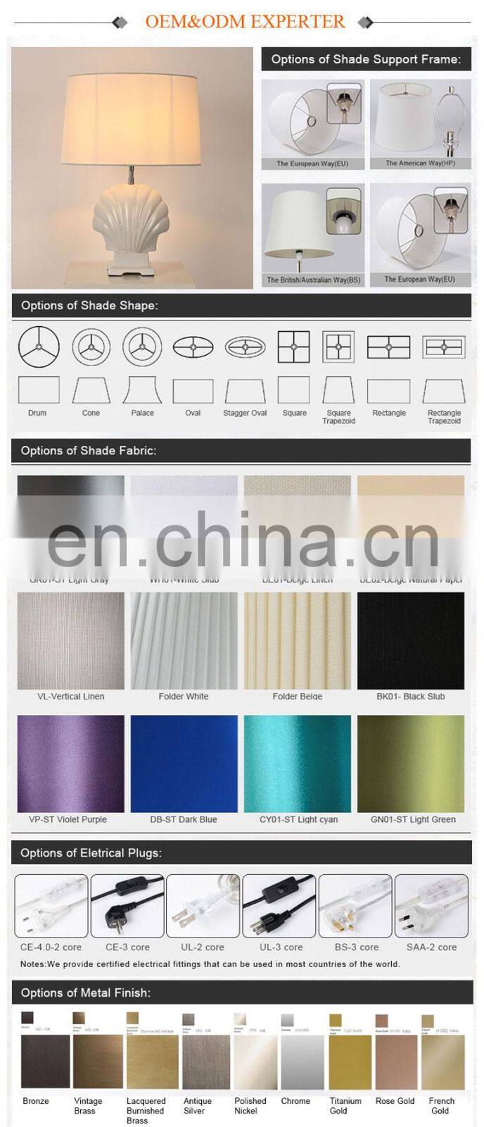 Modern Concise Black Marble Iron Decoration Daylight Floor Lamp