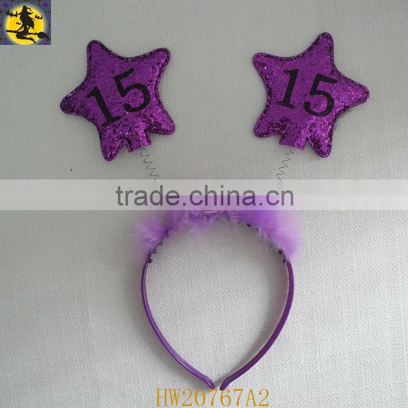 Most Welcomed Cute Star Birthday Hairband for 15th Birthday