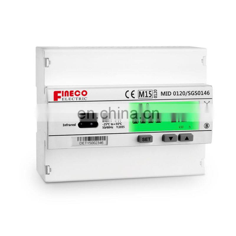 EM737 3*230/400V 1.5(6)A CT mid approved 3 phase 4 wire energy meter connection solar power meter