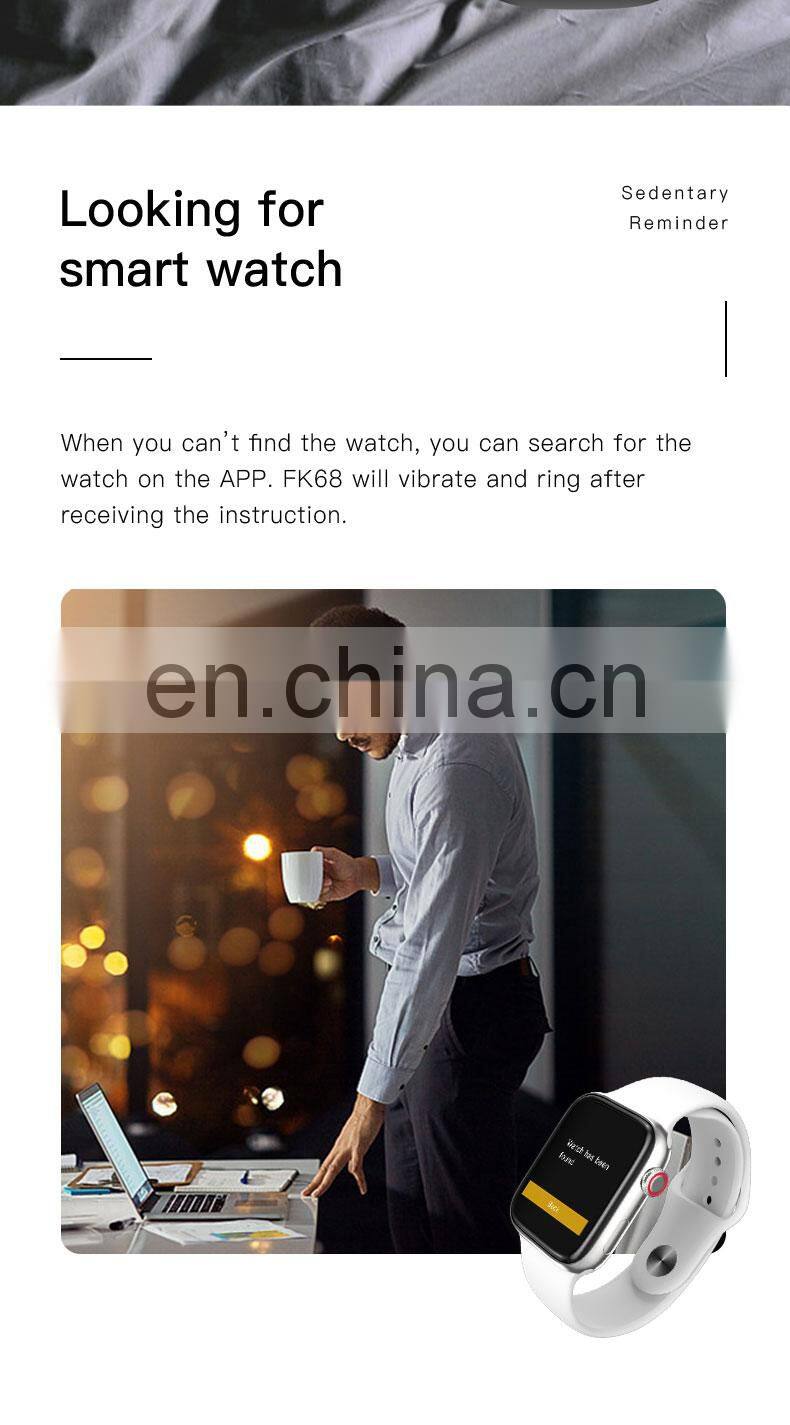 FK68 2021 Man Women IPS Smartwatch Call DIY Watch Face 1.7 IP67 Waterproof Smart Watch