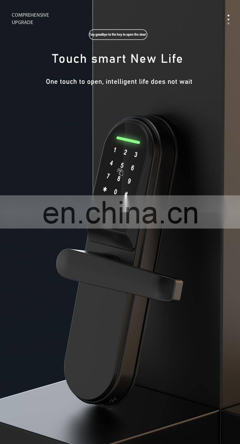 Digital Outdoor Locks Fingerprint Touch Screen Electronic Handle Home Cheap Locker Apartment Ttlock Tuya Smart Finger Door Lock