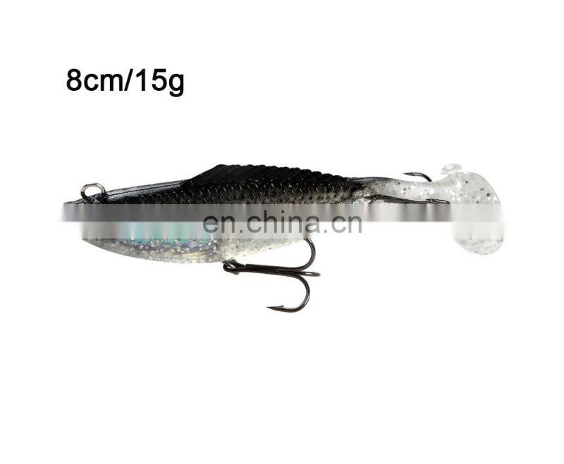 JOHNCOO Bait Fish Lure 12g 15g Jig Soft Body Saltwater Bass Fishing Lures Soft Lead Lure