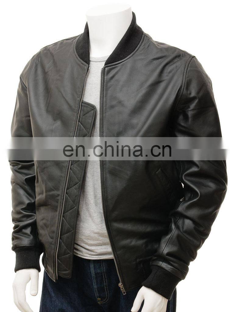 New Style Wholesale price Fashion 100% Genuine Leather bomber Biker jackets for men