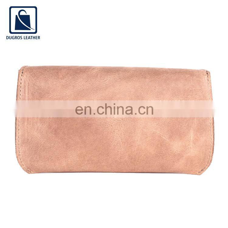 Anthracite Fitting Matching Stitching Unique Design Unisex Genuine Leather Sunglasses Case at Wholesale Price