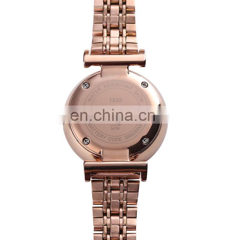 New Arrival Skmei 1533 rose gold luxury watch women custom logo waterproof wristwatch for lady