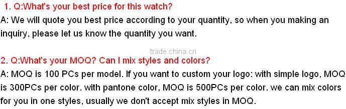 Cheap led watch 2014 made in China PU strap blue digital led lgith cheap led watch