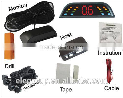 Buzzer alarm Parking sensor backup radar with 3 color Leds display and Bibi sound alert for parking safety