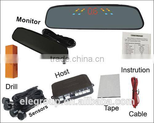 Good selling LED parking sensor system with 4 rear sensors and Bibi sound alarm from Shenzhen