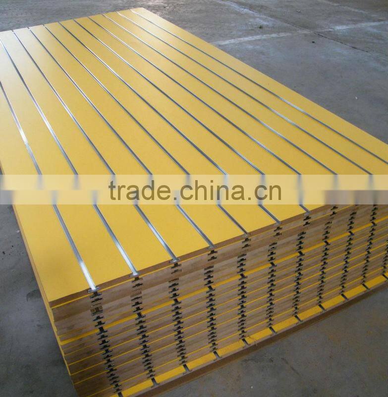 shengze wood & furniture produce good quality slot mdf for supermarket use