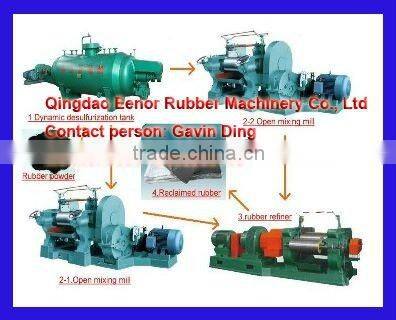 mature manufactured reclaimed rubber prodution line with rubber refiner dynamic devulcanizer open mixing mill