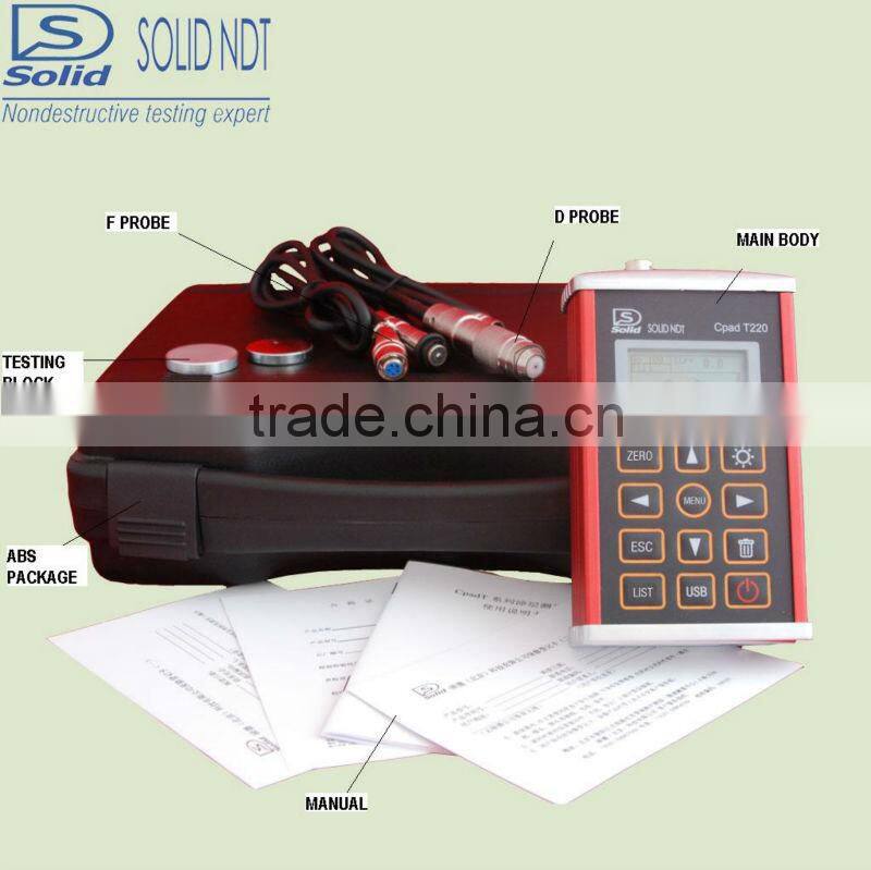 Solid coating thickness gauge magnetic induction eddy