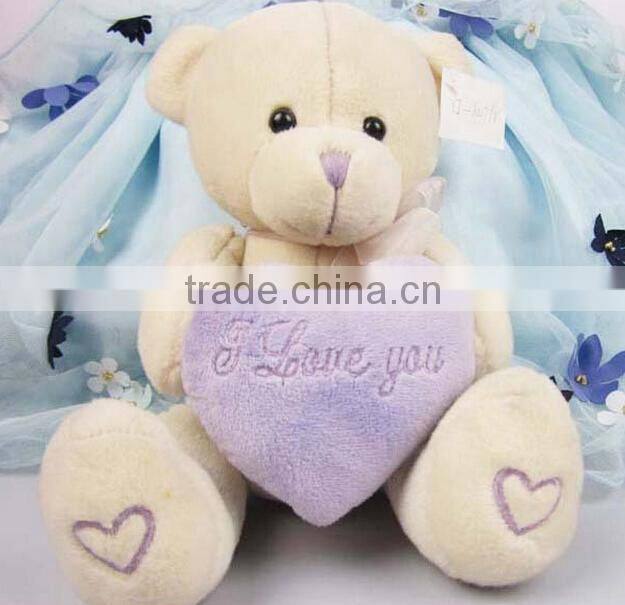 CE approved cheap plush valentines teddy bears wholesale with heart