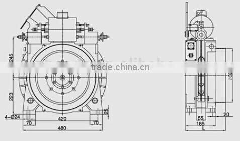 Elevator Gearless Traction Machine MCG100, Lift Motor