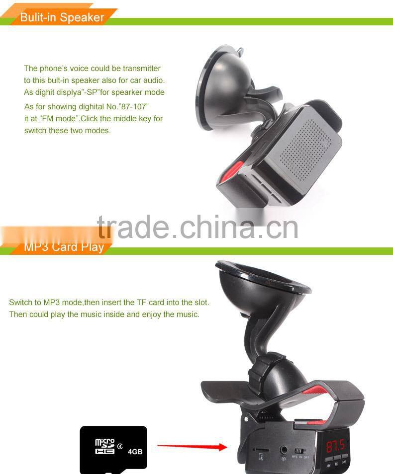 High Quality Car Holder With Charging Plus BT Handsfree And External Speaker
