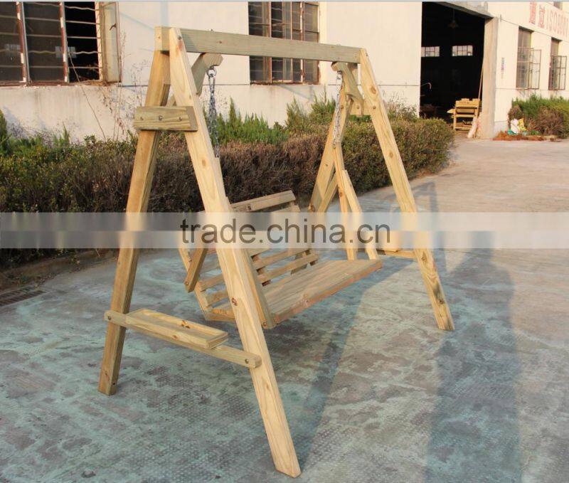 Factory Production Wooden Double Hanging Garden Swing Set for adult