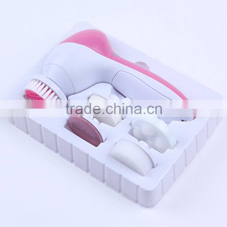 Skin Care Beauty Facial Brush Massager Scrubber 5 in 1 Electric Face Clean Brush