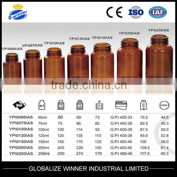 Wide Mouth Glass Bottles for Tablet,Syrups 60ml