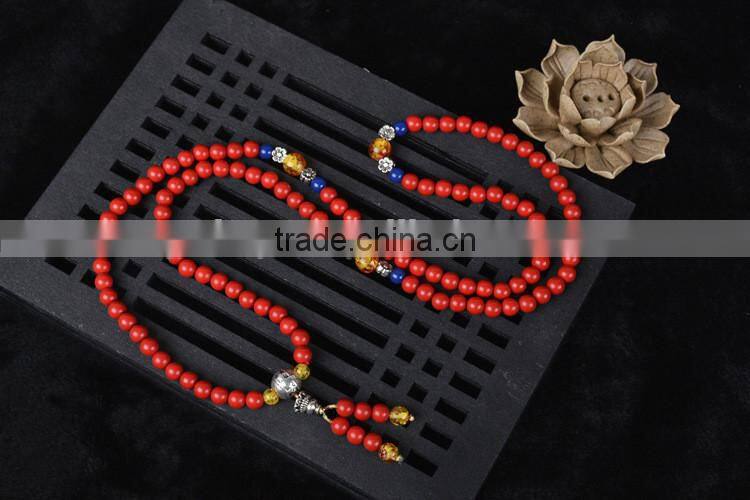 6mm 108 beads bracelets cinnabar red bracelet mala necklace