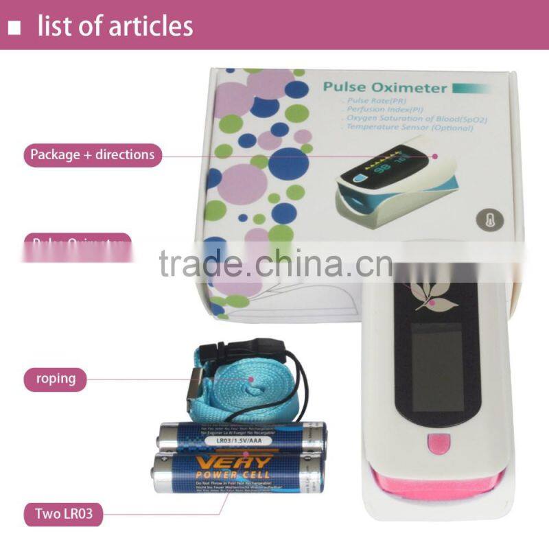 2016 New Product Finger Spo2 Monitor, Plastic Blood-Oxygen Test, Electronic OLED Display Fingertip Pulse Oximeter