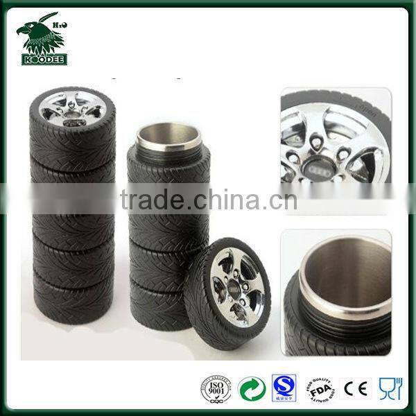 Fashion tyre Double wall stainless steel Ttyre mug