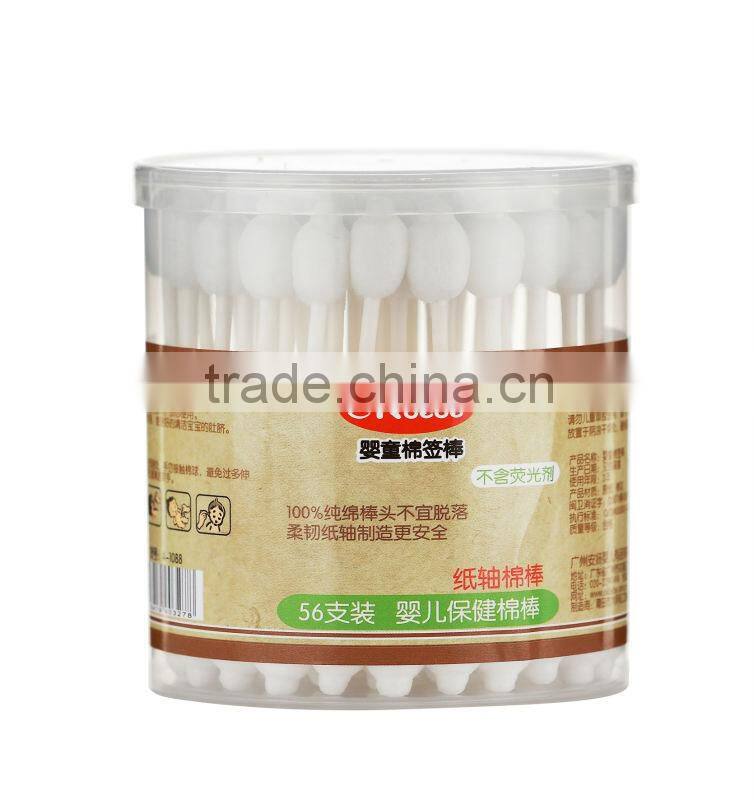 baby care product high quality 100pcs wooden stick cotton buds, in rectangle box, cotton swabs, beauty cotton buds