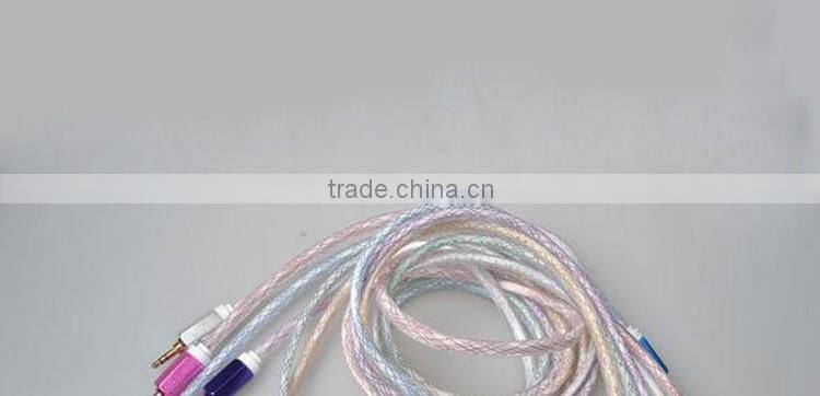 Cheap Transparent Crystal Audio Cable For Aux Stereo Cable,3.5mm Aux Cable / Audio Cable / Video Cable With Hexangular Design