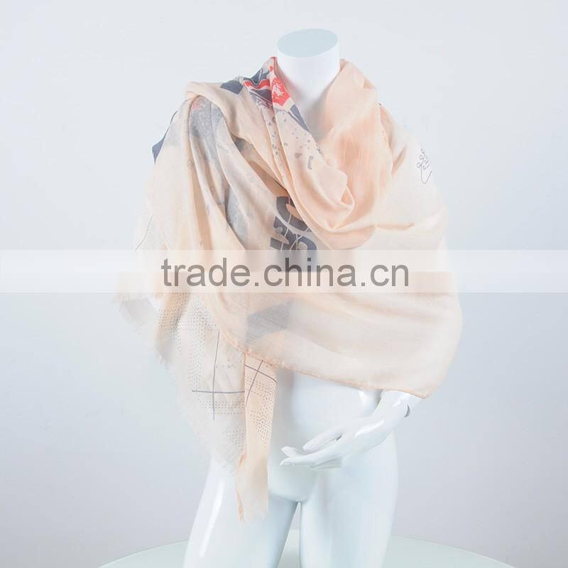 Elephant printing plain jersey cotton muslim long scarf hijab scarf