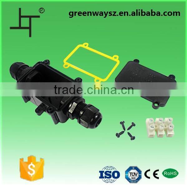 ip68 grade 3pin 2 way submersible junction box with tuv