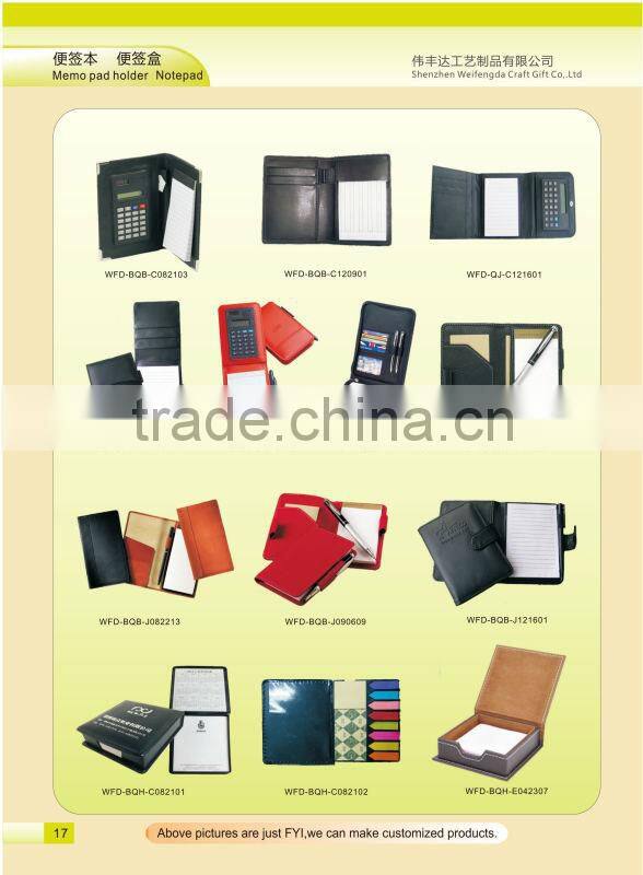 New Arrival Fashion Custom Deluxe Leather Flip Style Notepad