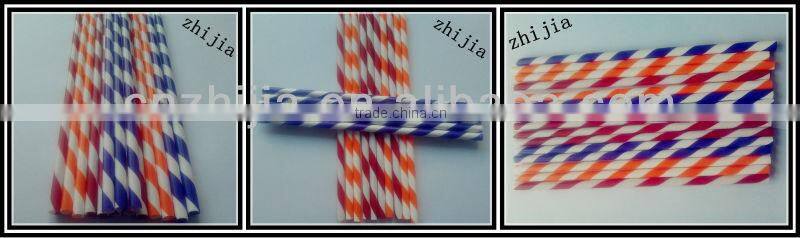 Plastic striped acrylic straws of drinking