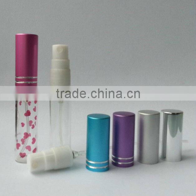 cutomized printing cylinder perfume glass bottle with sprayer pump
