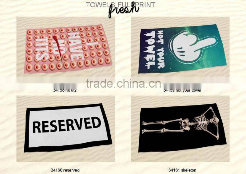 Fast deliver 3D digital print wholesale folding 100 us dollar printed beach towel