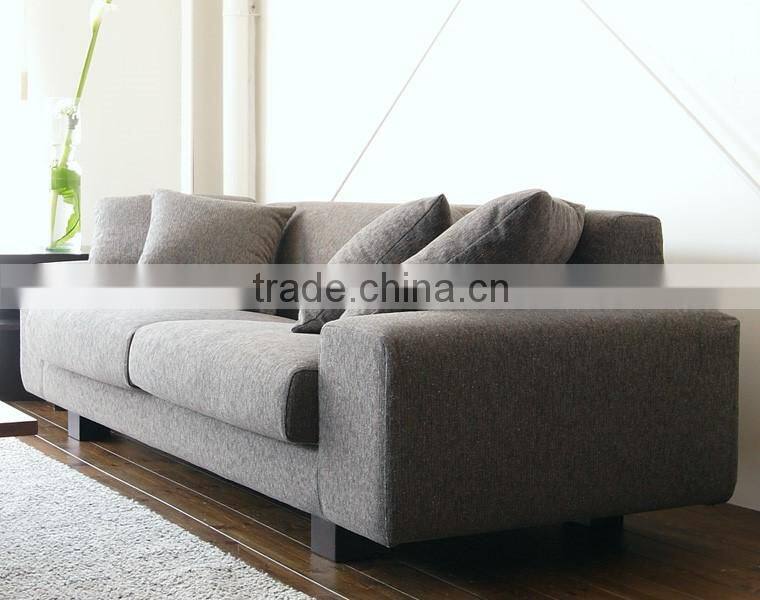 Simple Design Fabric Scatter Back Three Seat Sofa