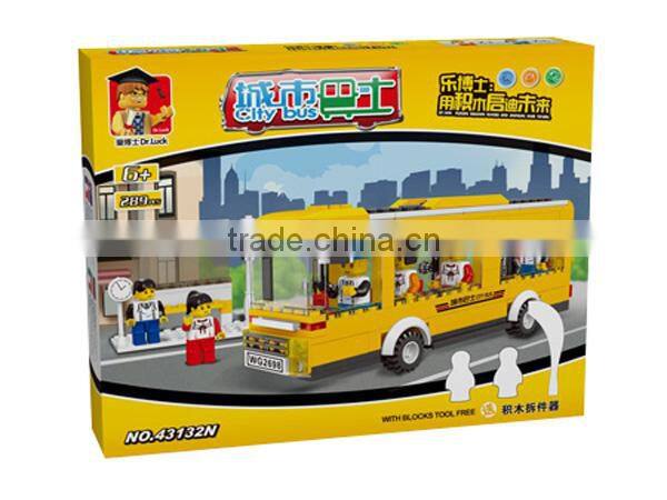 School bus block set with passenger