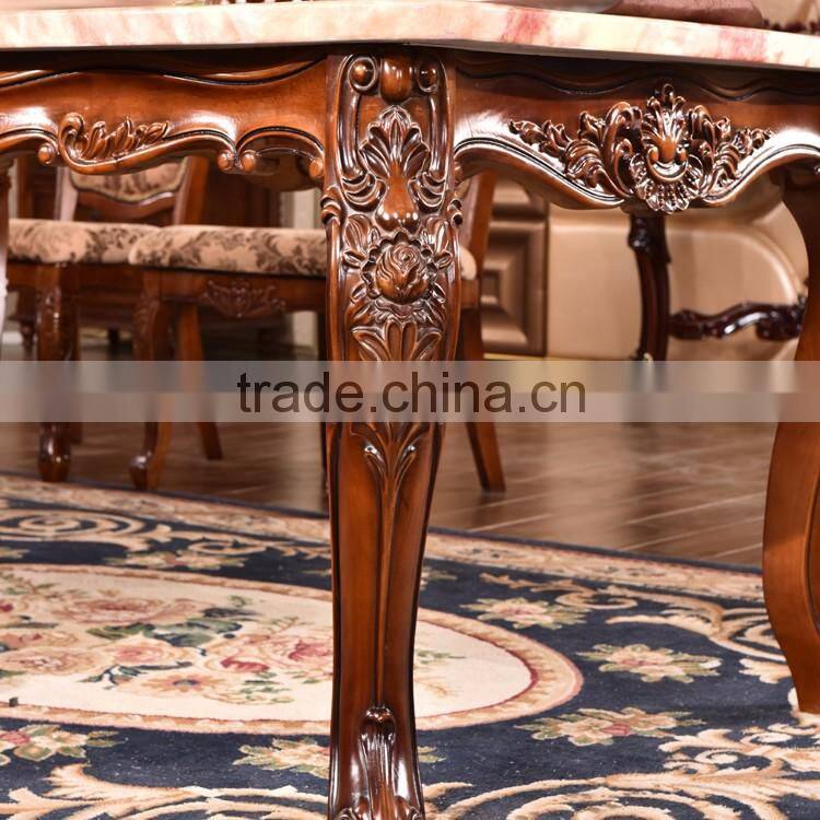 Commercial furniture artificial marble top rectangle pedestal dining table