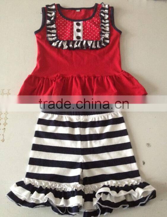 Miss123 Apparel Factory Direct patriotic outfit Kids summer matching set shorts baby set for 4th of July
