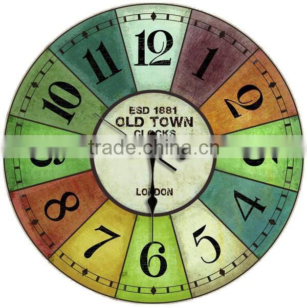 Wood wall world decorative clock